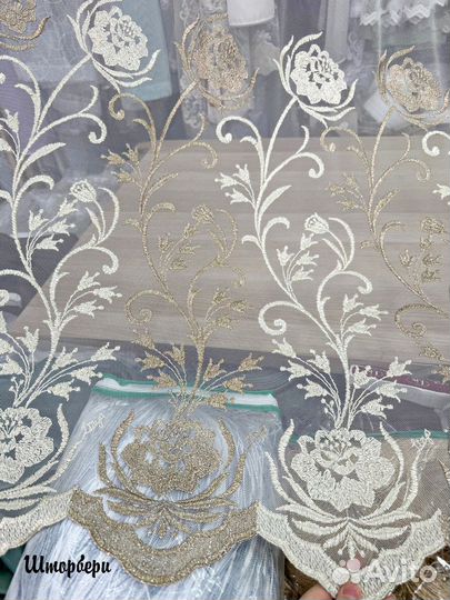 Тюль классический с цветами. Новый