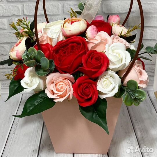 Букет из мыльных роз