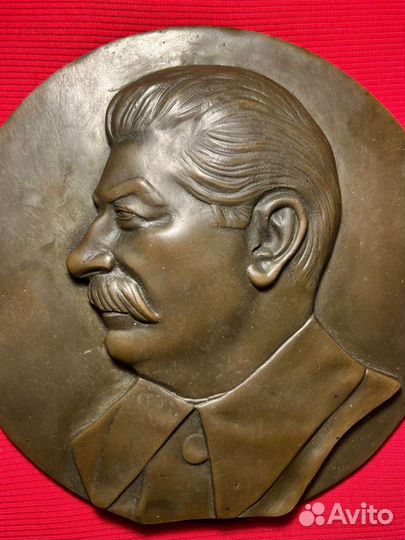 Барельеф 1930г СССР Иосиф Сталин Бронза