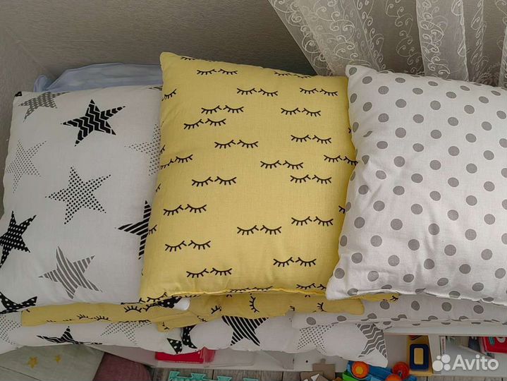 Бортики в детскую кроватку комплект 12 штук