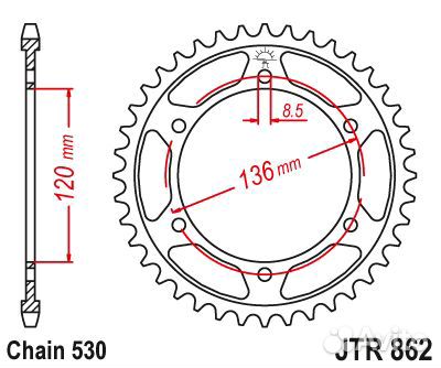 Звезда ведомая JTR862 44