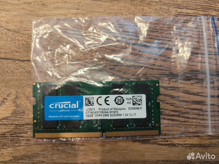 Оперативная память crucial DDR4 16gb sodiimm