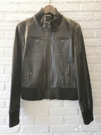 Кожаная куртка бомбер натуральная кожа