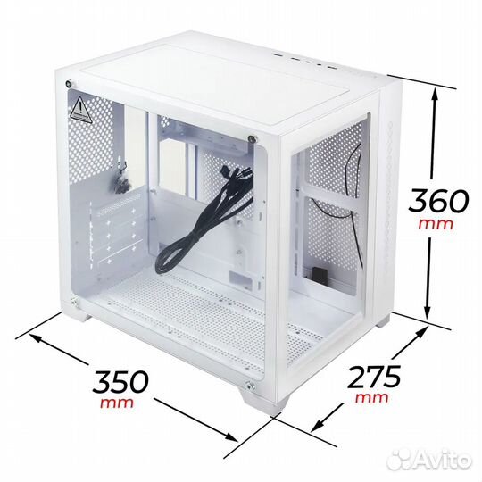 Корпус Ginzzu V400 white (аквариум)