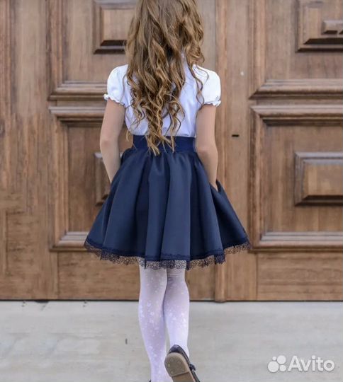 Юбка синяя школьная