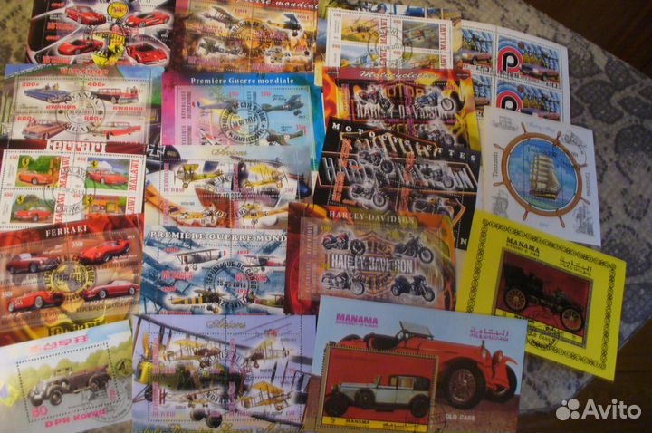 Техника транспорт коллекция листов/ блоков-101 шт