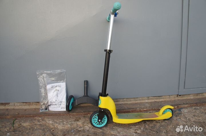 Самокат fly 3 wheel mini scooter трансформер, дву