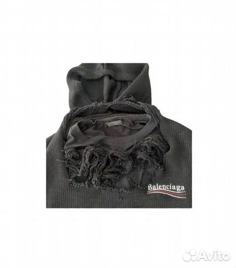 Худи Balenciaga Destroyed Political Knit Hoodie