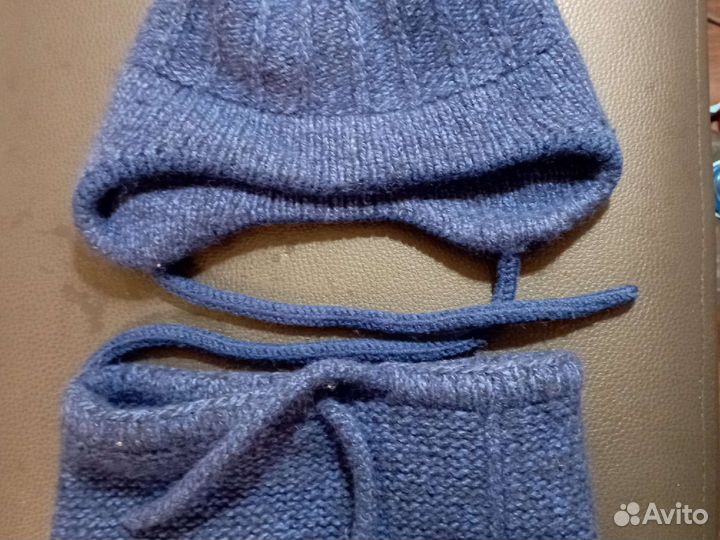 Комплект шапка и снуд зимний для мальчика 46-50