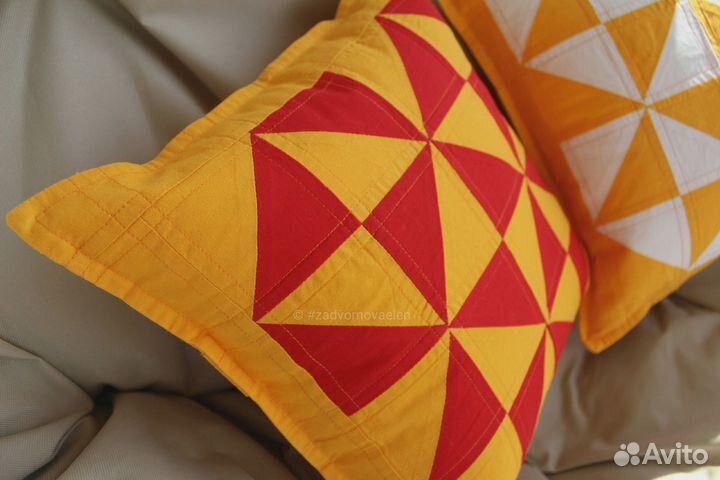Лоскутная декоративная подушка, наволочка, декор