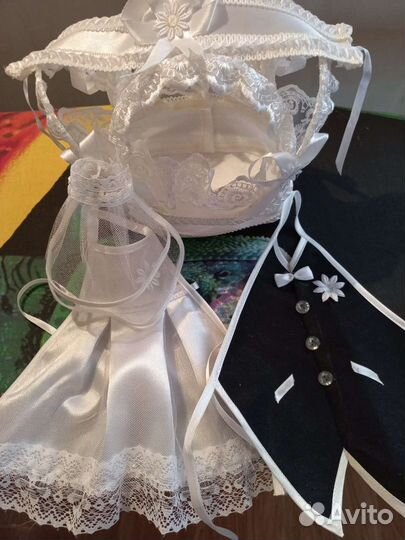 Свадебные аксессуары на бутылки