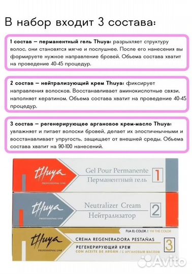 Набор для долговременной укладки бровей thuya