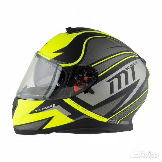 Мотошлем интеграл MT thunder 3SV CAP желто-черный