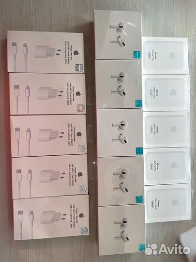 Airpods pro luxe, Battery pack, Набор: Кабель+блок