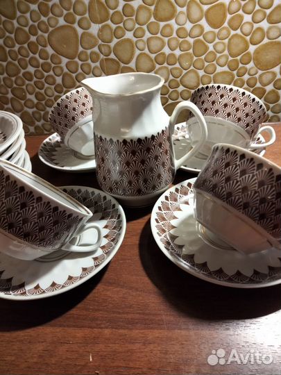 Кофейный Рижский фарфоровый сервиз попредметно