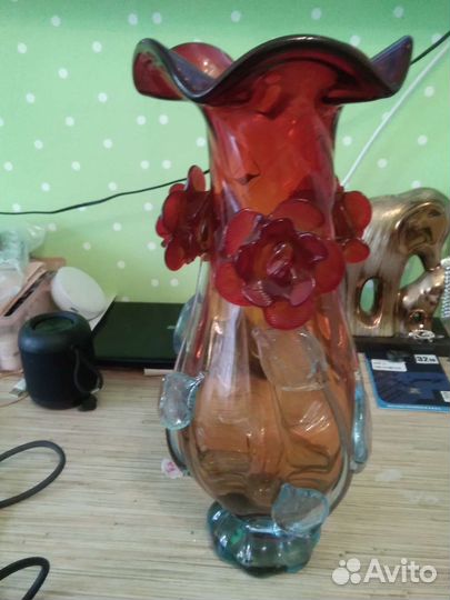 Ваза Богемское стекло