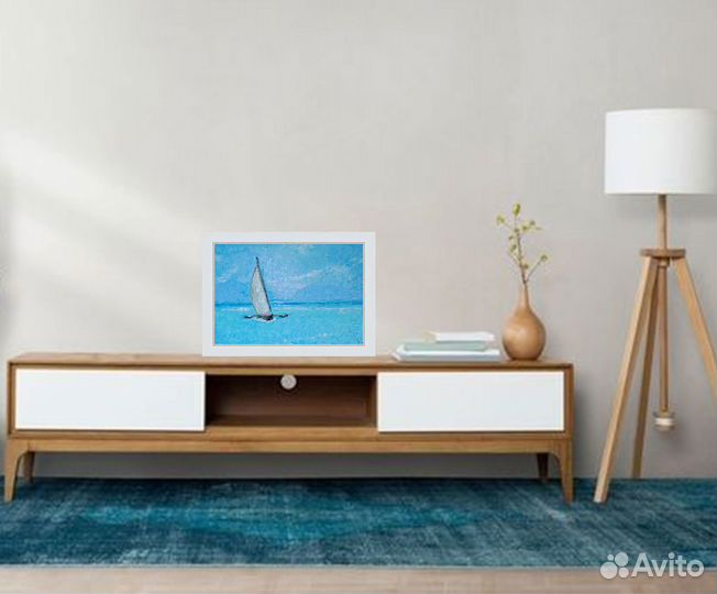 Картина маслом Парусник в море