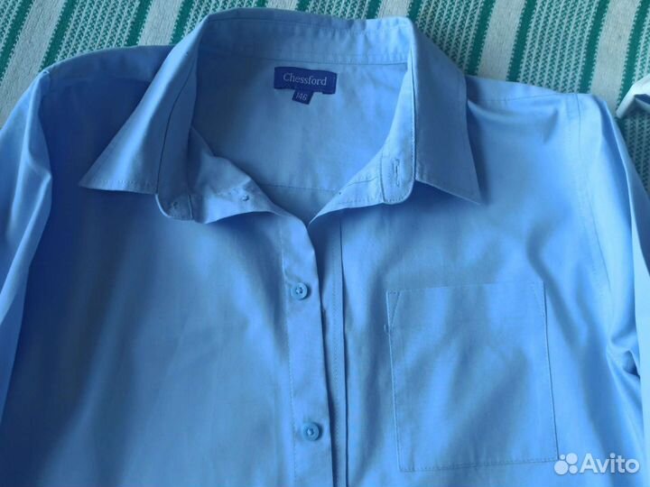 Рубашка голубая Chessford. Раз. 146 см
