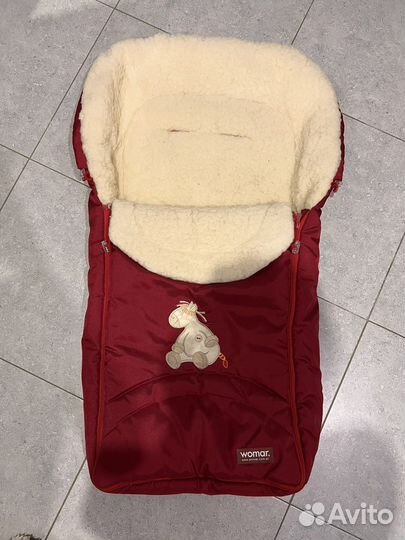 Зимний Конверт в коляску, мешок в санки на овчине