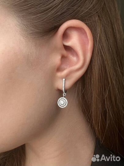 Золотые серьги с бриллиантами 585 / 3.49 гр