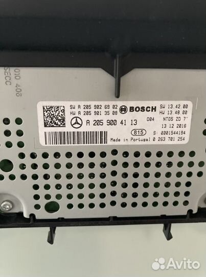 Центральный дисплей MB C250 w205