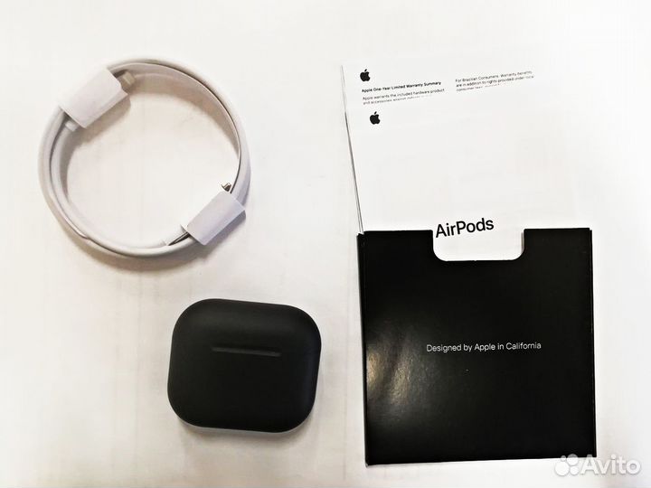 Беспроводные наушники Airpods 3 чёрные матовые