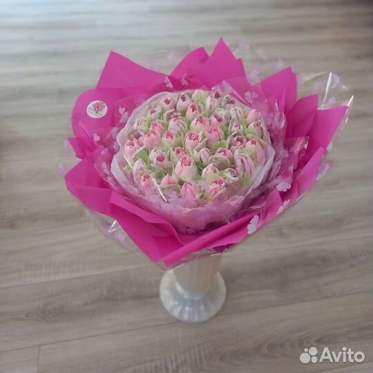 Букет цветы зефирные женщине