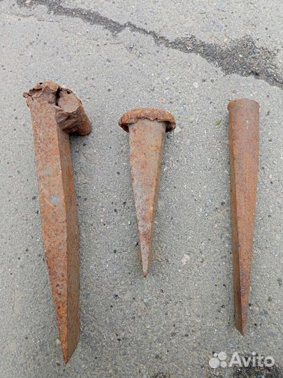 Клинья для колки дров, кованные, старинные