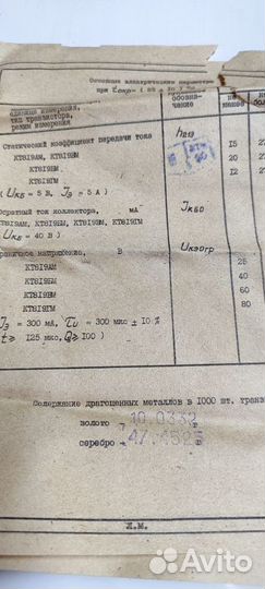 Транзисторы СССР кт 819 вм 1990г госприемка