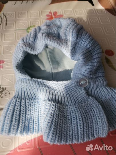 Шапка шлем для малыша 38-40р