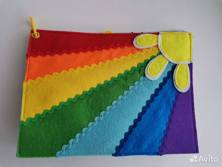 Мягкая тёплая фетровая книжка-развивашка,размерА4