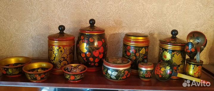 Посуда деревянная СССР хохлома