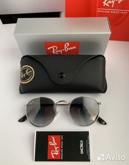 Очки ray ban round metal пепельные