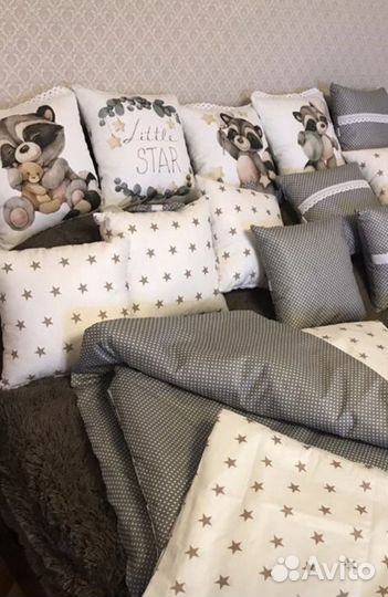 Бортики/кокон+подушка/постельное белье