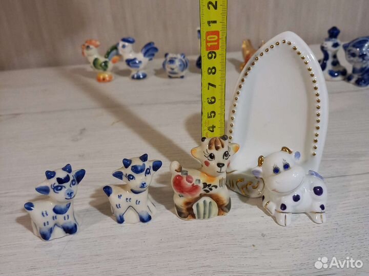 Фигурки животных Гжель фарфор ручная цена за все
