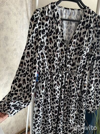 Платье летнее леопард 46 размер