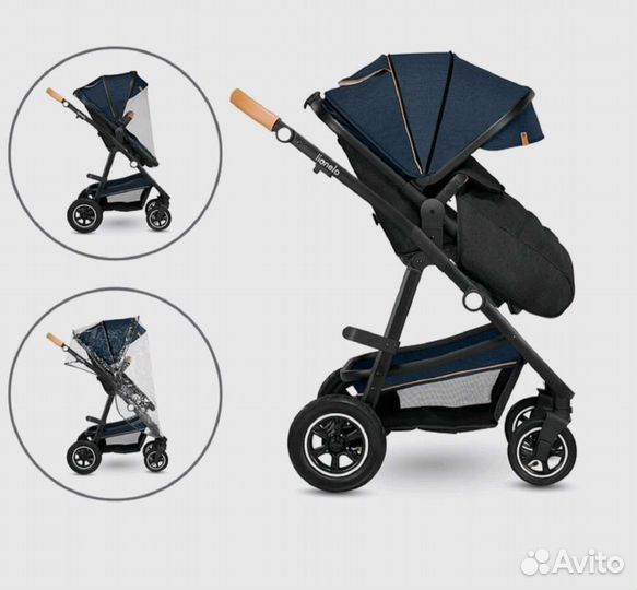 Коляска Lionelo Amber 3 в 1 Blue Navy