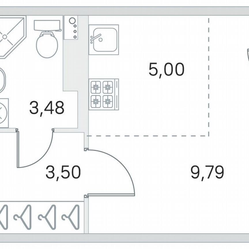 Квартира-студия, 24,8 м², 4/4 эт.