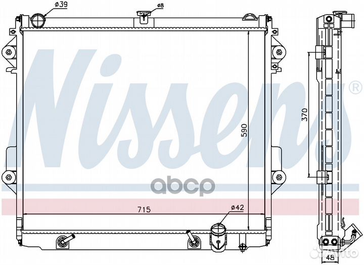 Радиатор toyota LC200 4.7 08- 646827 Nissens