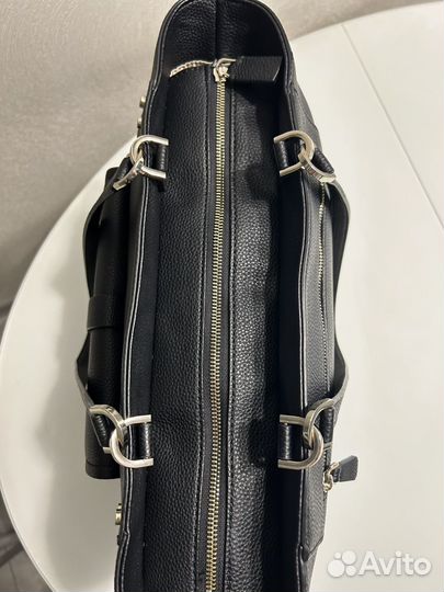 Сумка guess кожаная черная женская