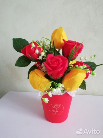 Букет из мыльных цветов, розы из мыла