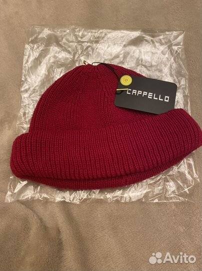 Шапка бини новая красная