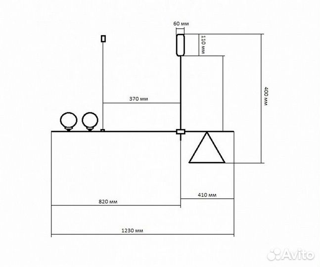 Люстра на штанге Kink Light Пулл 07620-2+1,19