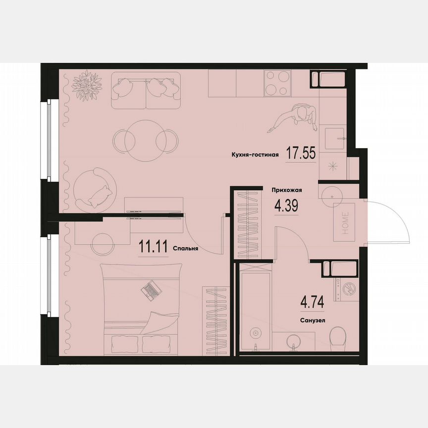 1-к. квартира, 37,8 м², 3/12 эт.