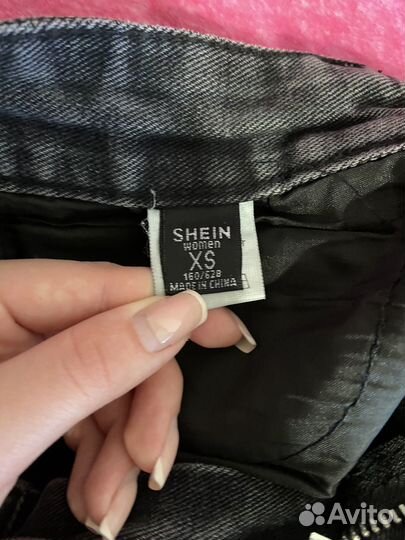 Джинсы женские черные широкие shein xs