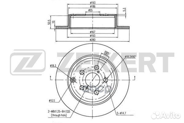 Диск торм. зад. Toyota Avensis (T250) 03- bs-54