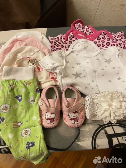 Пакет одежды на девочку 0-3 мес