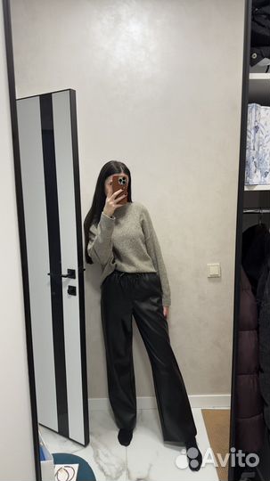 Кожаные брюки женские