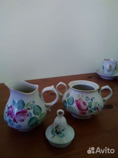Кофейный сервиз фарфор роспись ручная