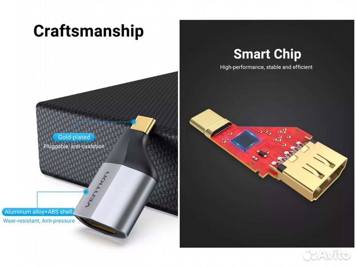 Адаптер Vention USB Type-C - hdmi 2.0 (новый) 4K